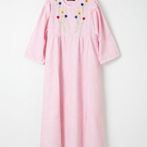 Women’s Pink Embroidered Long Nightgown